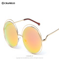 Vente chaude ronde mode cool femmes lunettes de soleil